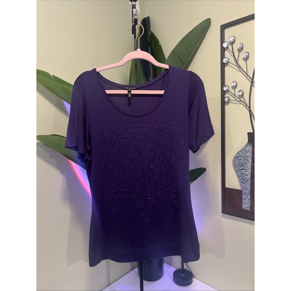 Escada Embellished Patches Detail Top Size 36 (Medium)